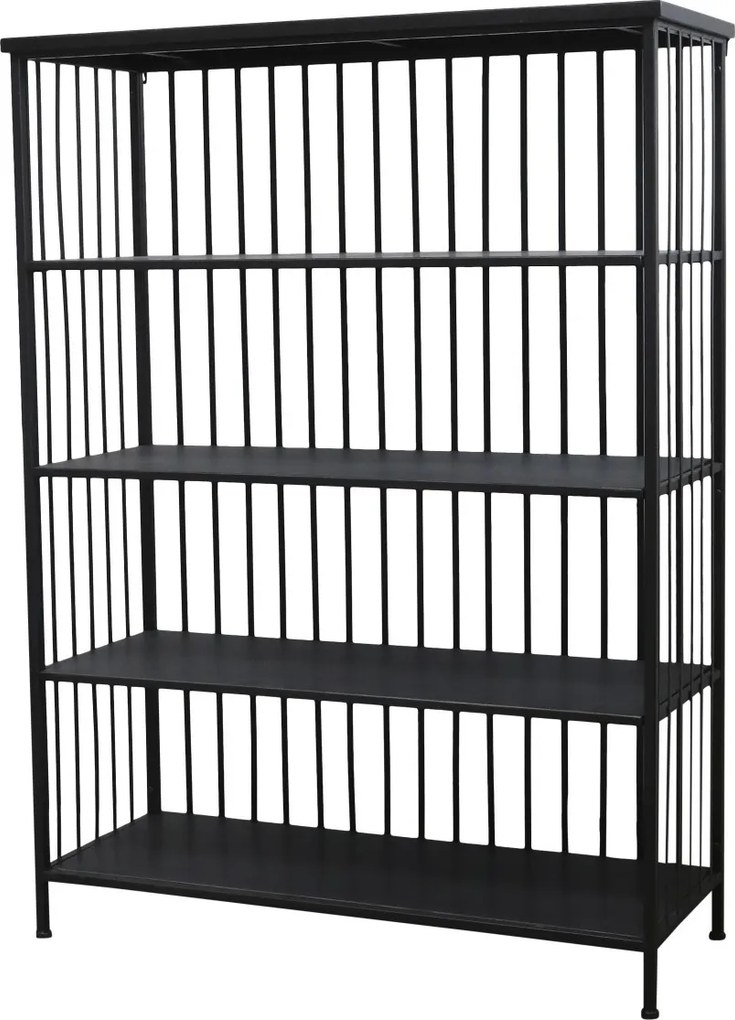 Čierny kovový regál / knižnica s policami Vinni - 97*38*132cm