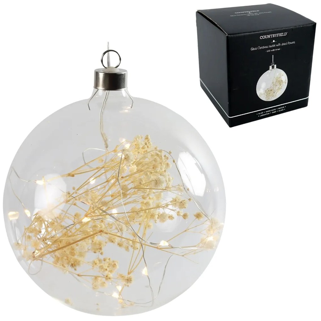 Svetelná LED dekoračná guľa TANIA 16 cm