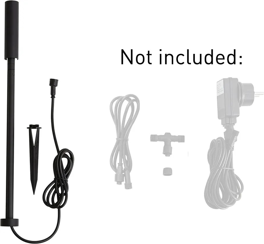 Moderné záhradné bodové svietidlo 12V čierne 10cm vr. LED IP65 - Voltaire Lino