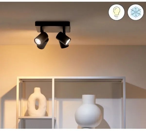 WiZ - LED RGBW Stmievateľné bodové svietidlo IMAGEO 4xGU10/4,9W/230V čierna Wi-Fi