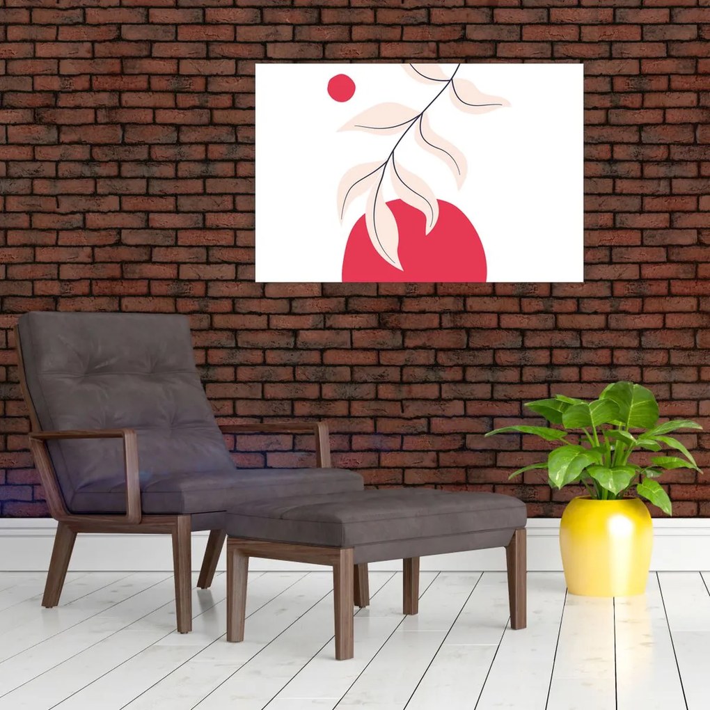 Obraz - Ružová florálna abstrakcia N⁰2 (90x60 cm)