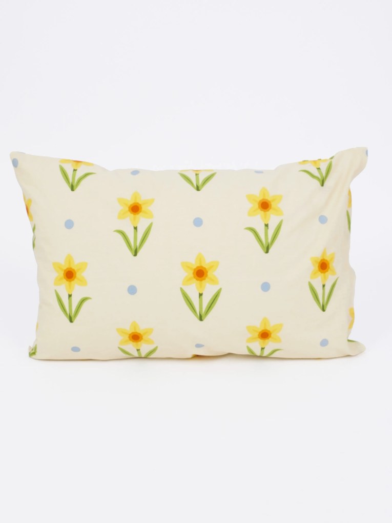 Bavlnená obliečka na vankúš Renforcé 50 × 70 cm - Narcis bieložlté
