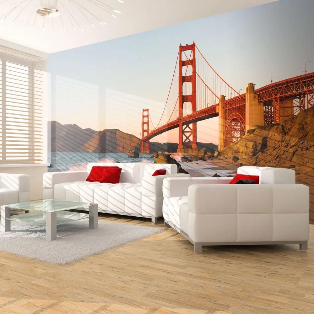 Artgeist Fototapeta - Golden Gate Bridge - sunset, San Francisco Veľkosť: 200x154, Verzia: Premium