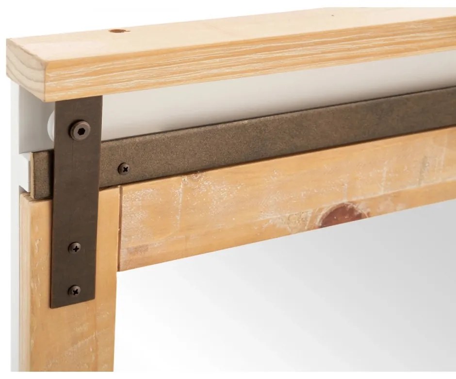 furniture-nabytek.cz - Masívne kúpeľňové zrkadlo Capera z borovice a MDF, lakované, biele/hnedé – 70x70 cm