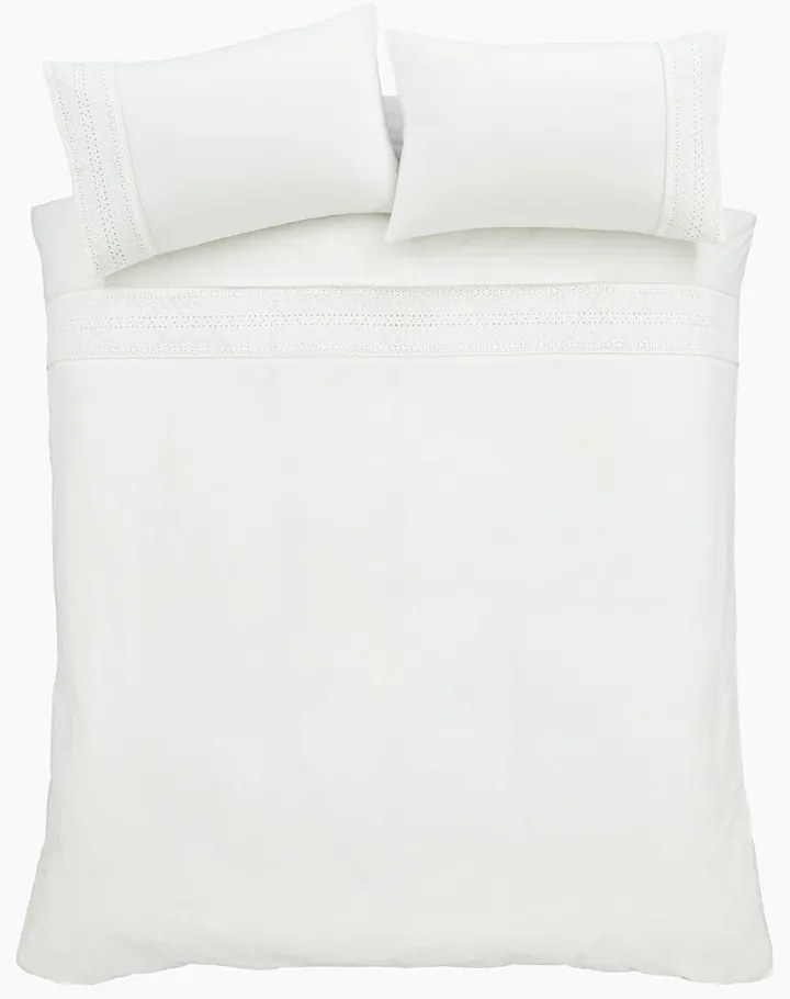 Biele obliečky na jednolôžko 135x200 cm Broderie Anglaise – Catherine Lansfield
