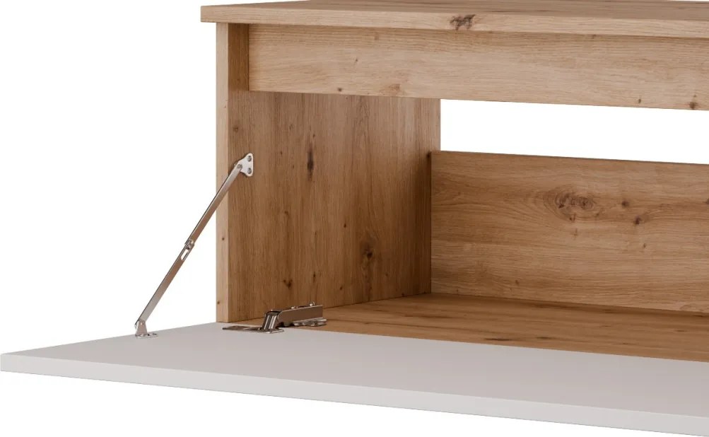Závesná TV skrinka Asko Living, 180 cm, dub artisan/biela