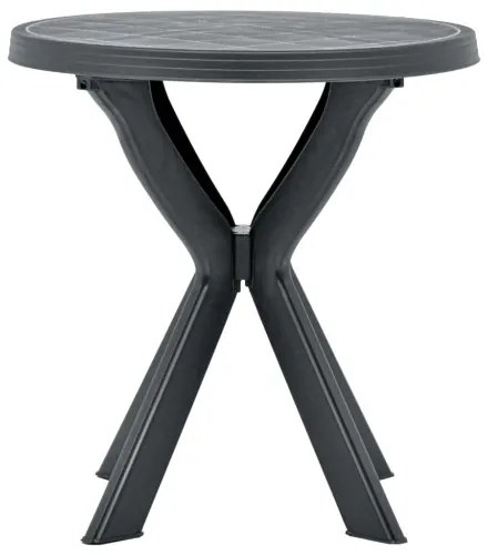 vidaXL Bistro stolík antracitový Ø70 cm plastový-