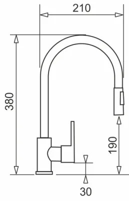 Pyramis 90941338 - Batéria s vytahovacou sprchou IDEA čierna matná