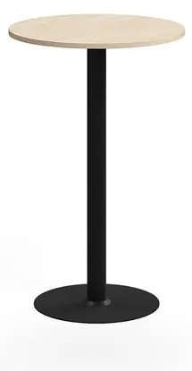Barový stôl ALVA, Ø700x1100 mm, s kotvením do zeme, HPL, čierna/breza