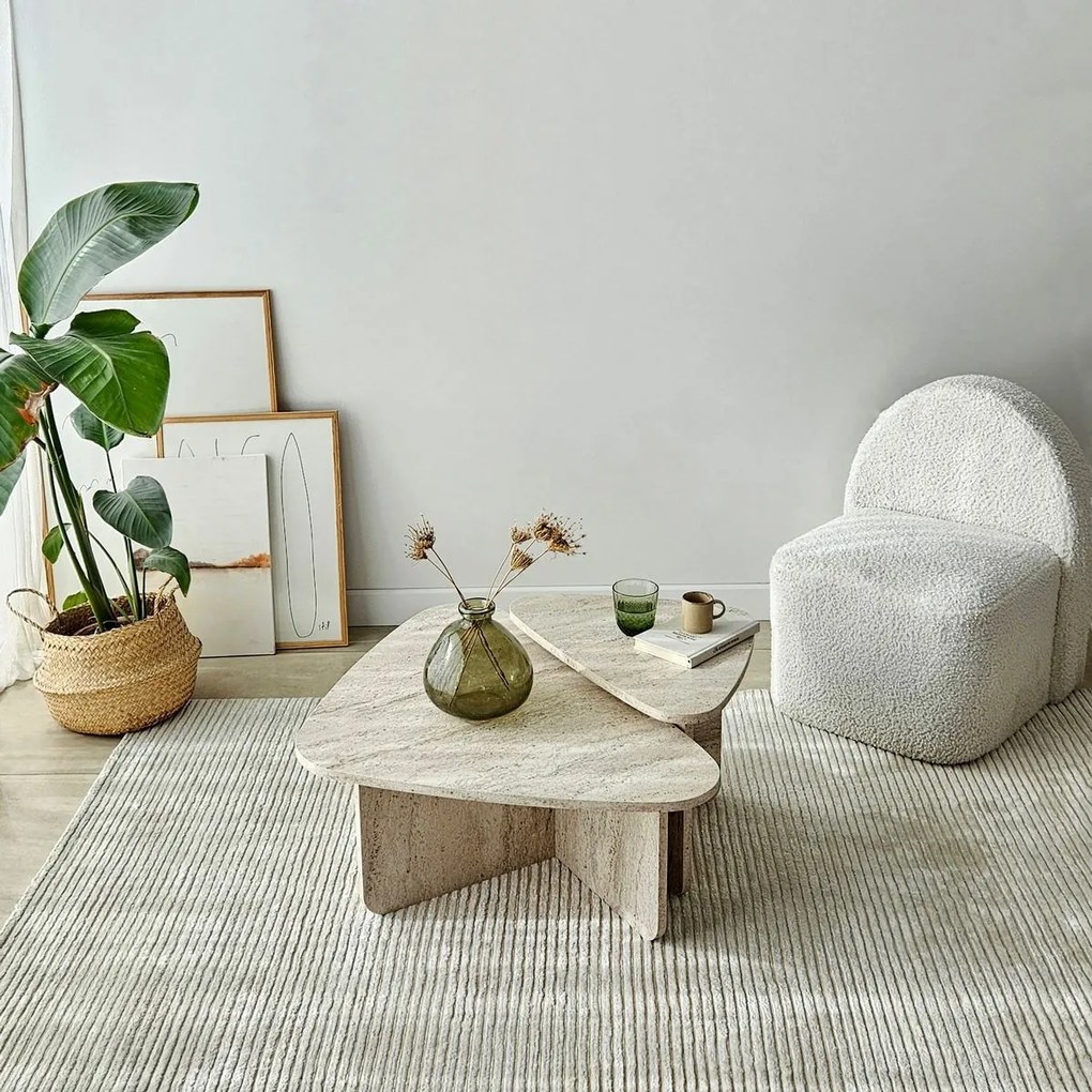 Súprava konferenčných stolíkov Ballare Travertine, 2 ks