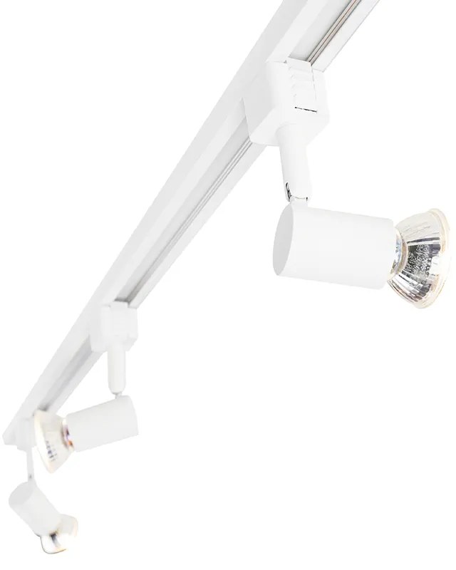 Moderný koľajnicový systém s 3 reflektormi 1-fázový biely - Jeany