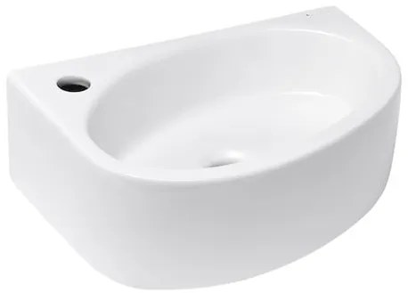 Rohové umývadielko Glacera Bigio 42x29,5 cm otvor pre batériu vľavo BG4229L