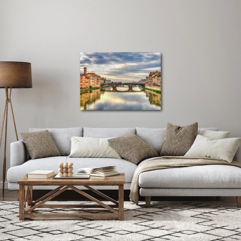 Obraz - Most cez rieku (70x50 cm)