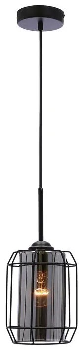 Candellux Čierny závesný luster Jonera pre žiarovku E27 31-08428