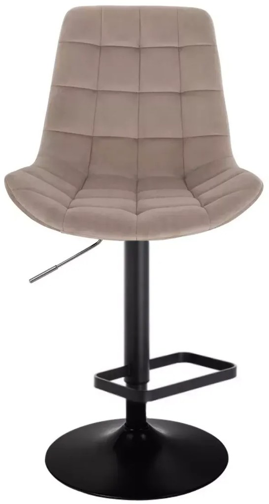 LuxuryForm DESIGN Barová stolička PARIS VELUR na čiernom tanieri - latte