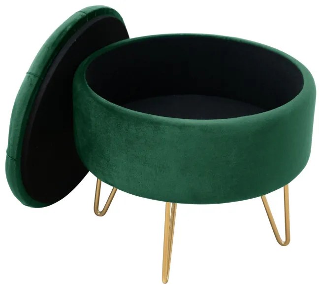 Úložná taburetka CARO fľaškovo zelená