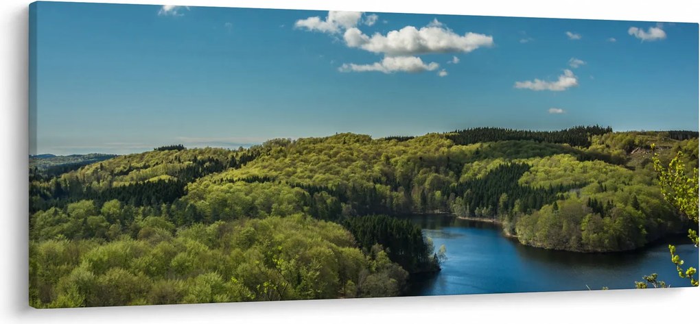 Obraz - Jazero v lesoch (120x50 cm)