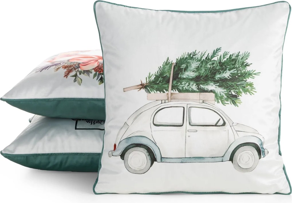 VIANOČNÁ DEKORAČNÁ OBLIEČKA NA VANKÚŠ COZY3 45X45 CM VZOROVANÁ