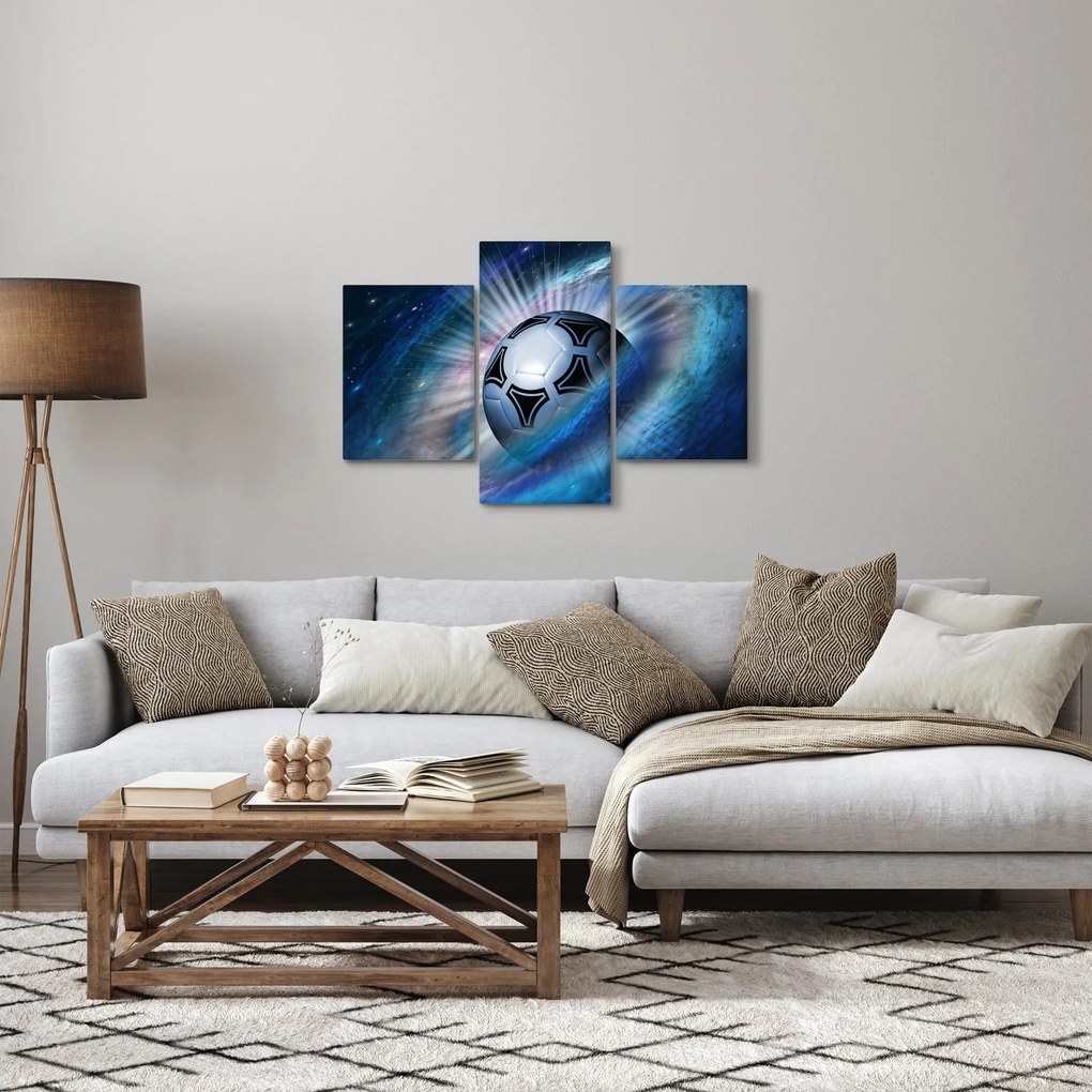 Obraz - Futbalová lopta vo vesmíre (90x60 cm)