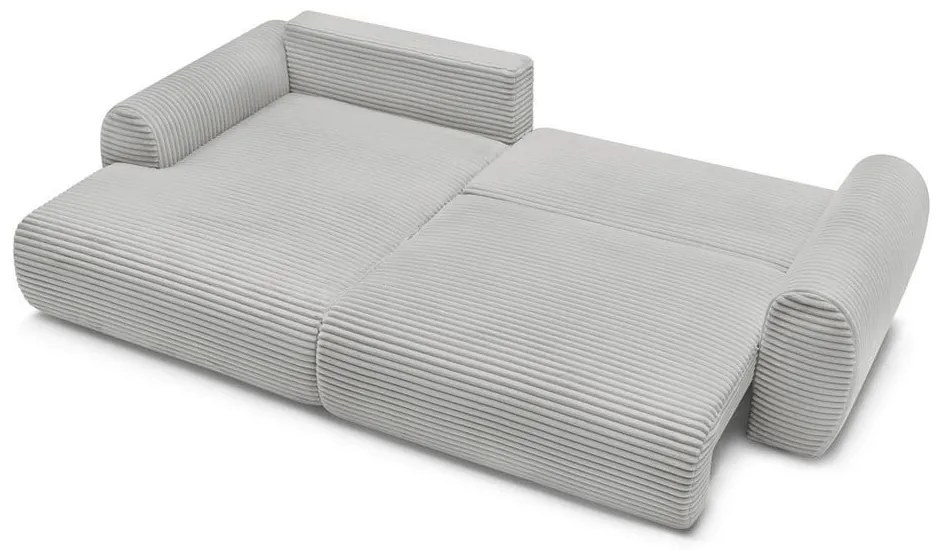 Svetlosivá menčestrová rozkladacia rohová pohovka (ľavý roh) Lucien – Bobochic Paris