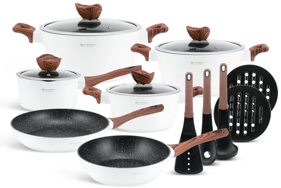 Biela 15 kusová sada hrncov