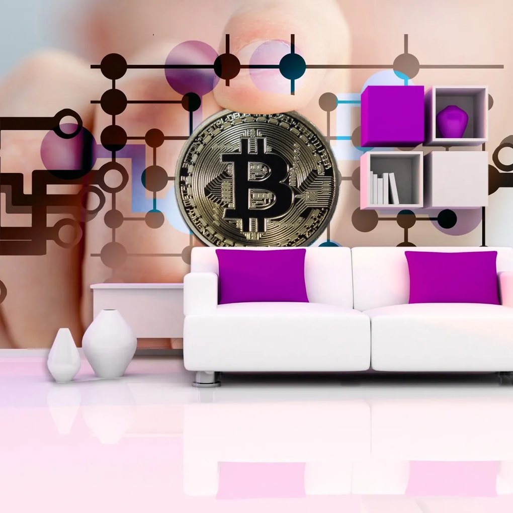 Sablio Tapeta Bitcoin - 208x125 cm