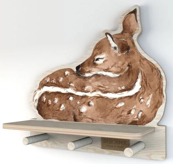Polička do detskej izby ospalý jeleň