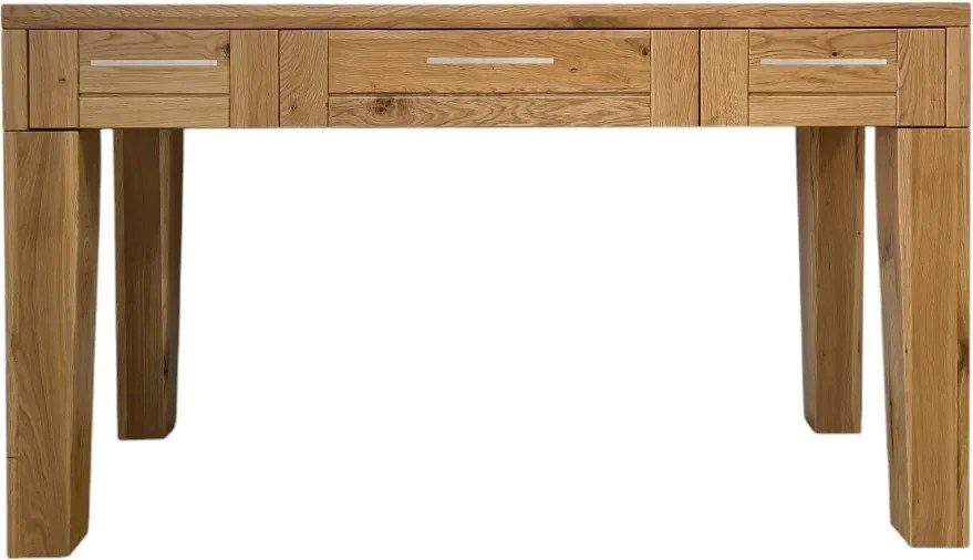 Drevený pracovný stôl s 3 zásuvkami, 140x60x80 cm