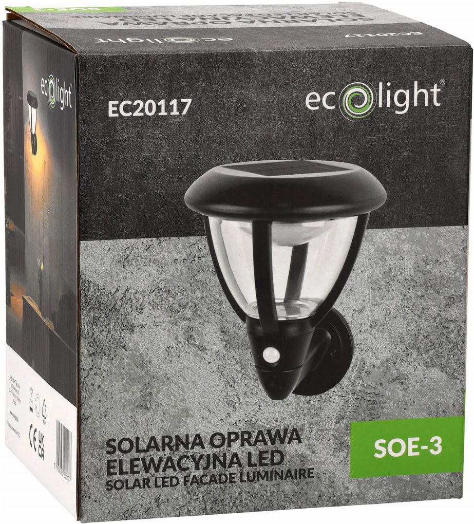 ECOLIGHT 4x LED solárne nástenné svietidlo IP44