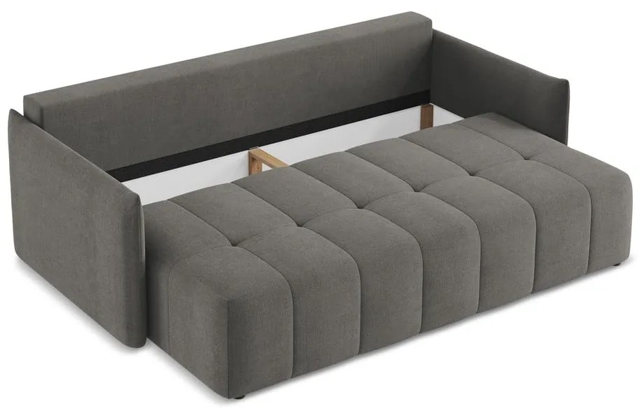 Tmavosivá rozkladacia/s úložným priestorom pohovka 225 cm Moku – Makamii