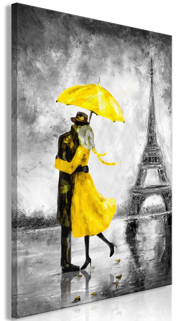 Artgeist Obraz - Paris Fog (1 Part) Vertical Yellow Veľkosť: 60x90, Verzia: Premium Print