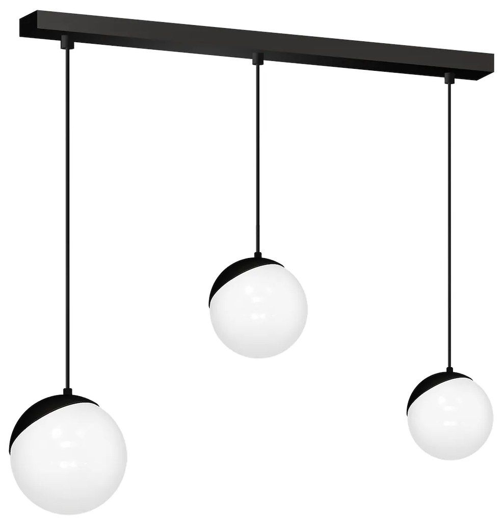 Závesné svietidlo Sfera, 3x biele sklenené tienidlo, b