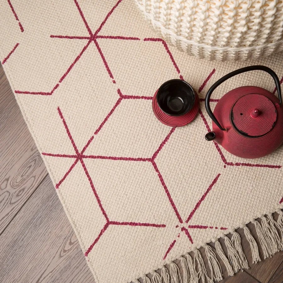 AKCIA: 80x150 cm Ručne tkaný kusový koberec Stockholm 342 FUCHSIA, biela, obývacia izba, Obsession