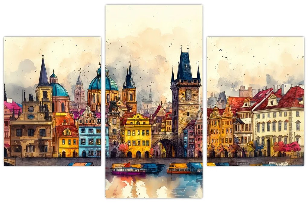 Obraz - Jeseň v maľovanom meste (90x60 cm)