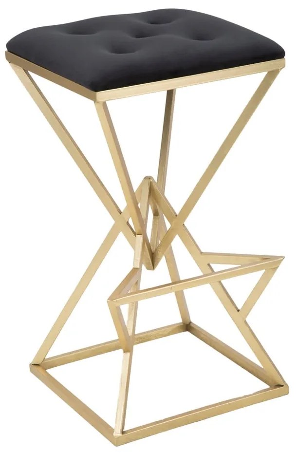 Čierna/v zlatej farbe čalúnená barová stolička (výška sedadla 75 cm) Piramid – Mauro Ferretti