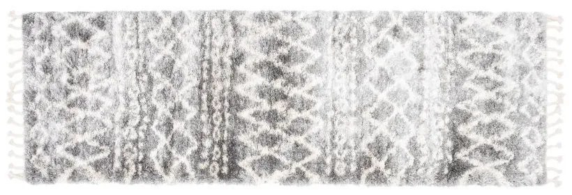 Kusový koberec shaggy Apache sivý atyp 60x200cm