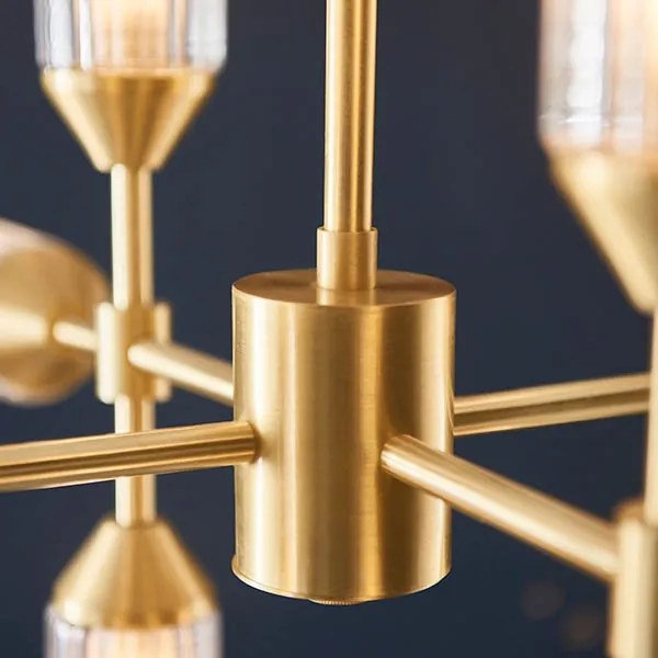 Endon 92214 - Luster na tyči TOUR 12xG9/3W/230V mosadz