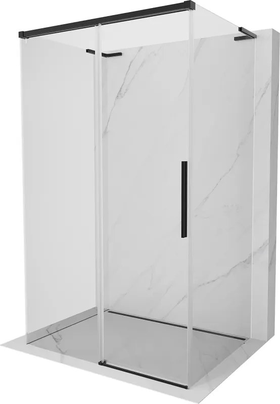 Mexen Rox-3SL, 3-stenný posuvný sprchový kút 95 x 80 cm, číre sklo, čierny profil, 8C2L-095-085-70-00-3S