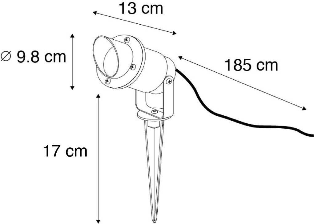 Inteligentný bodový reflektor čierny IP65 vrátane wifi GU10 - Done