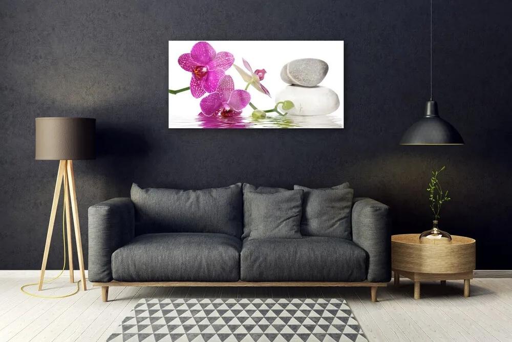 Obraz na skle Kvet kamene umenie 140x70 cm