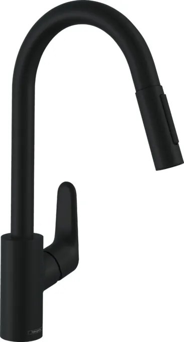 Hansgrohe Focus M41, drezová batéria s vyťahovacou spŕškou, čierna matná, HAN-31815670