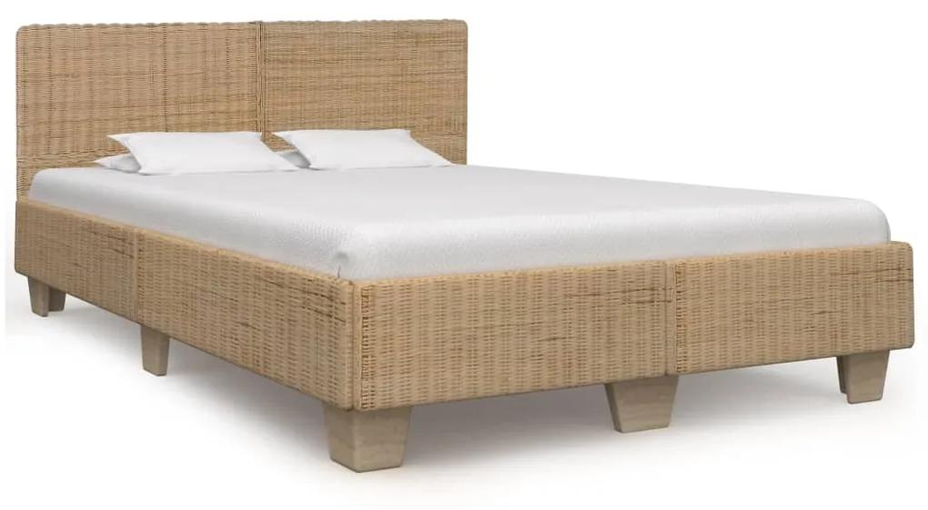 vidaXL Ručne pletený posteľný rám, pravý ratan 160x200 cm