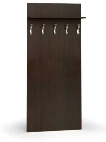 Vešiaková stena PRIMO WOOD, 5 háčikov, polica, wenge