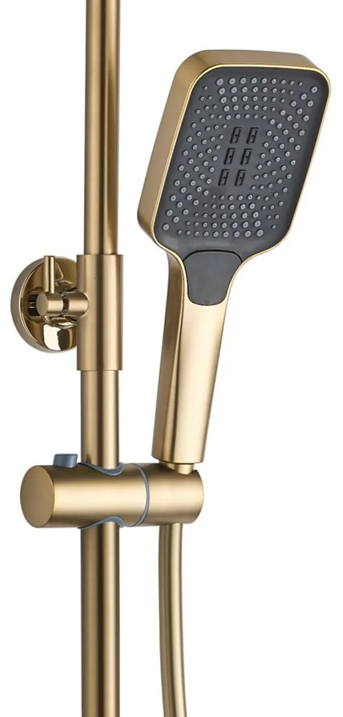 Sprchový set Rea Helix zlatý - vaňová batéria, dažďová, ručná, bidetová sprcha