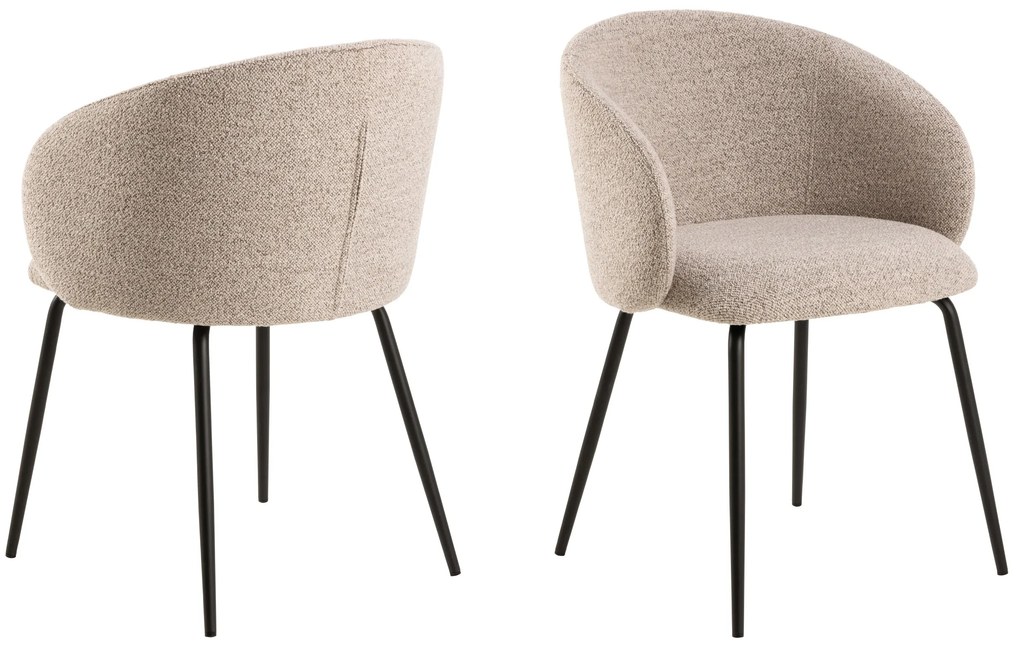 CLARA Béžová Latte (látka Monza 60)/čierne nohy – MODERNÁ ČALÚNENÁ  KRESLOVÁ STOLIČKA DO OBÝVAČKY/JEDÁLNE/KANCELÁRIE LOFT