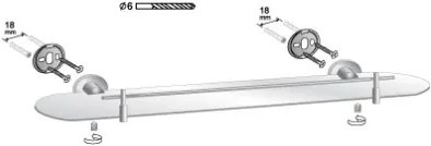 BISK Erga FOR YOU, sklenená polička 525mm, chrómová, ERG-01183