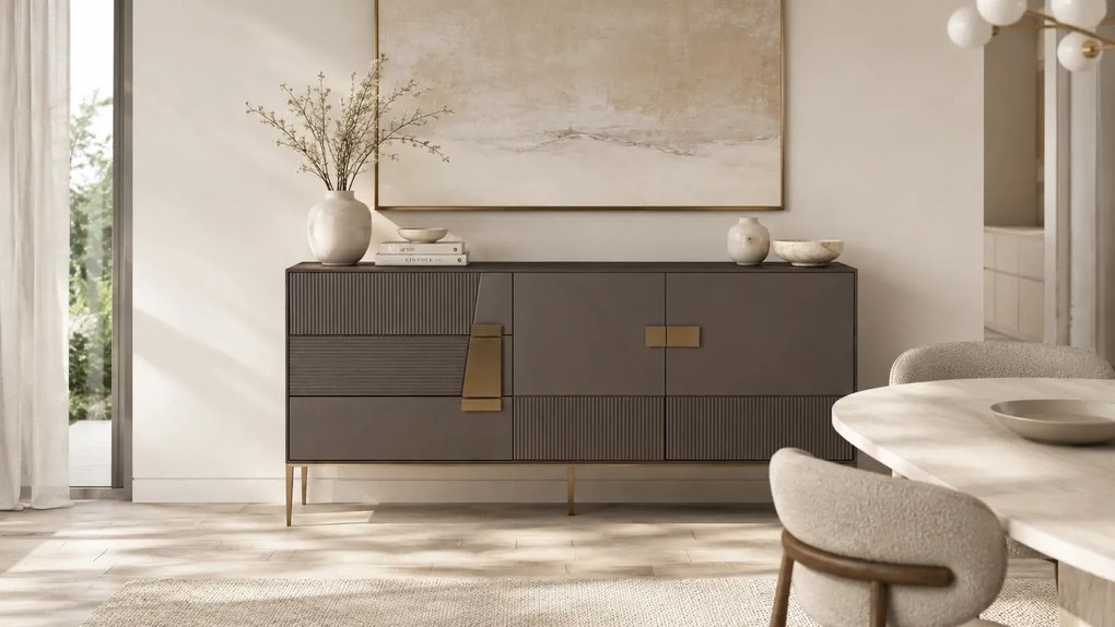 Komoda Stilig ST102 160 cm grafit/zlatá
