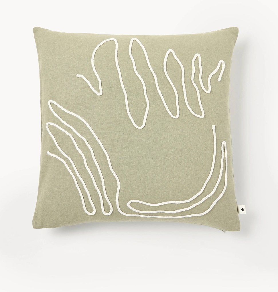 Ručne vyšívaný poťah na vankúš z organickej bavlny Jot