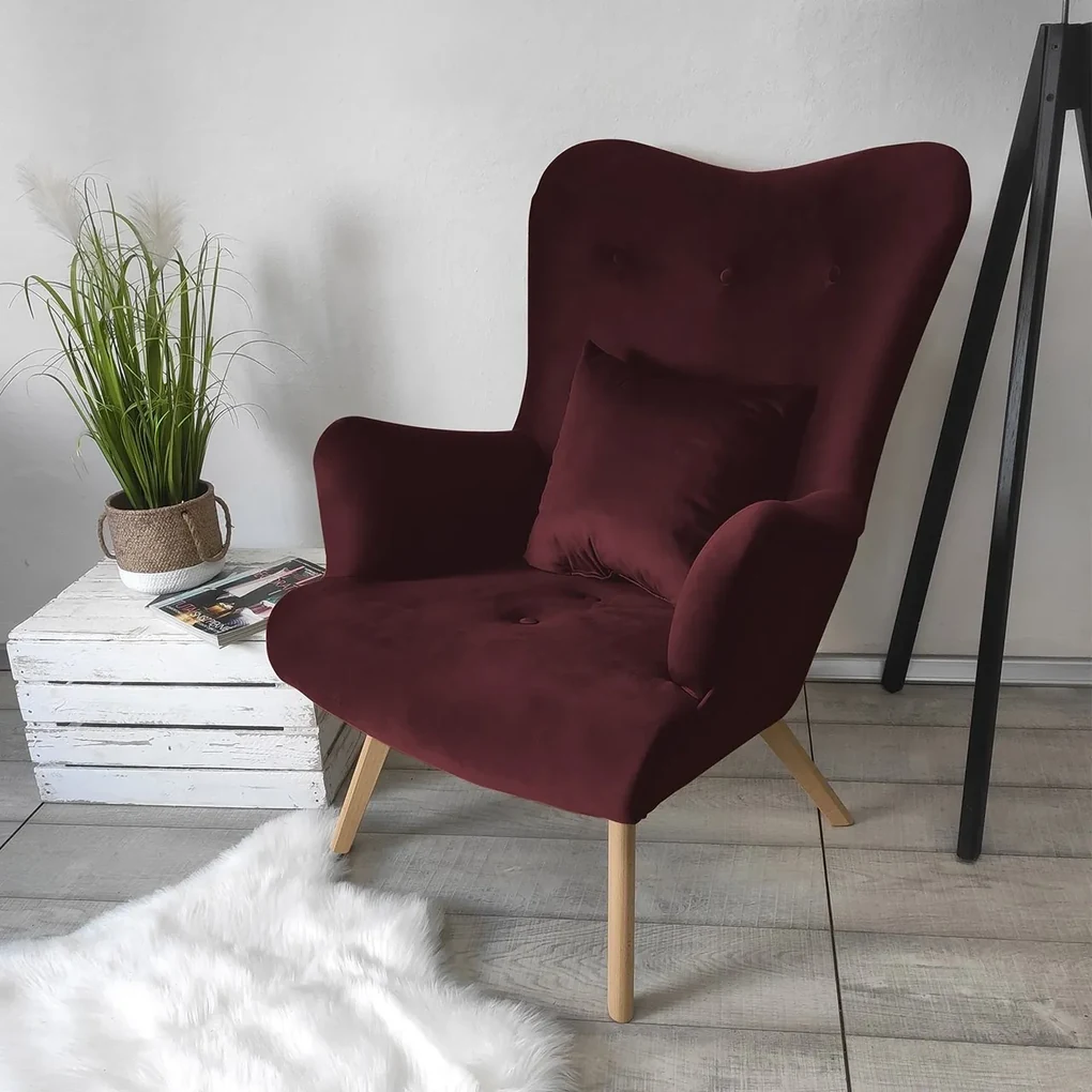 Kreslo v škandinávskom štýle na nožičkách Blanco, Farby: Magic Velvet 2202