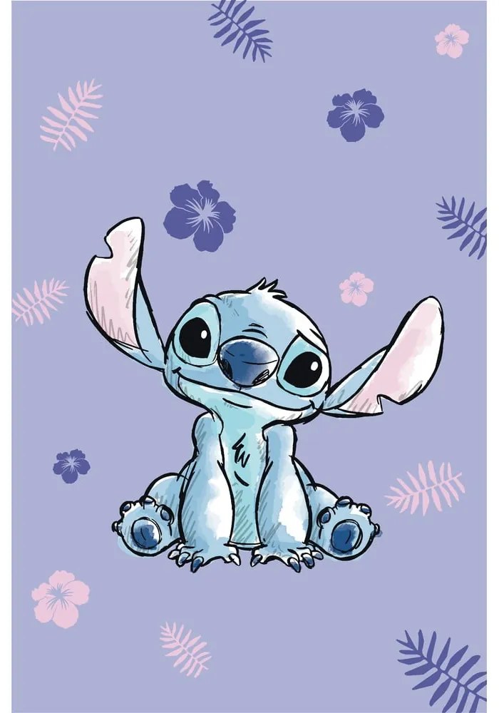 Fialová detská deka z mikroflanelu 100x150 cm Lilo and Stitch – Jerry Fabrics